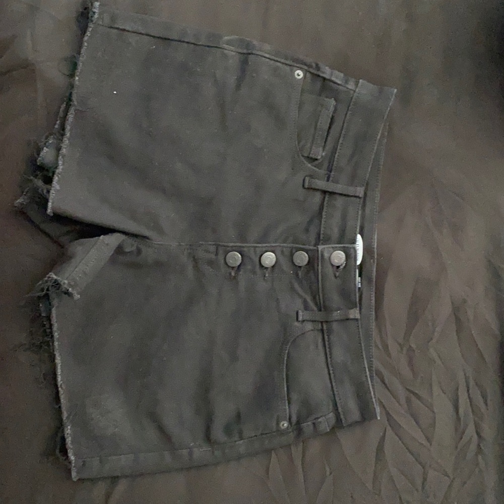Old navy, black, high rise, blue Jean shorts, size 6